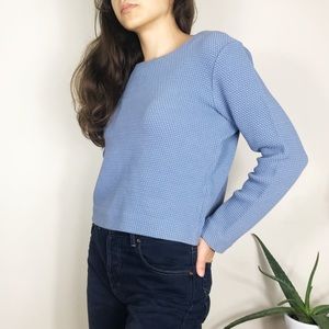 COS Tops - COS Honeycomb Boxy Long Sleeve Top Blue COS Tops - COS Honeycomb Boxy Long Sleeve Top Blue